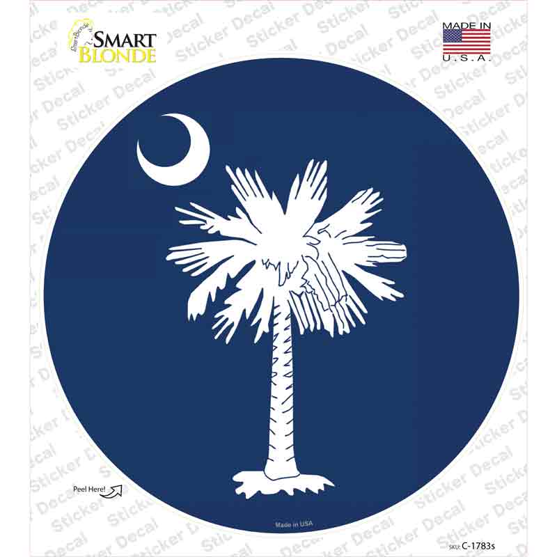 South Carolina Flag Novelty Circle Sticker Decal