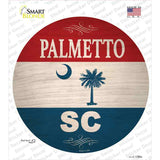 Palmetto SC Flag Novelty Circle Sticker Decal