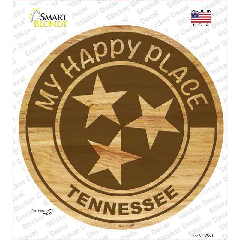 My Happy Place Tristar Tennessee Novelty Circle Sticker Decal