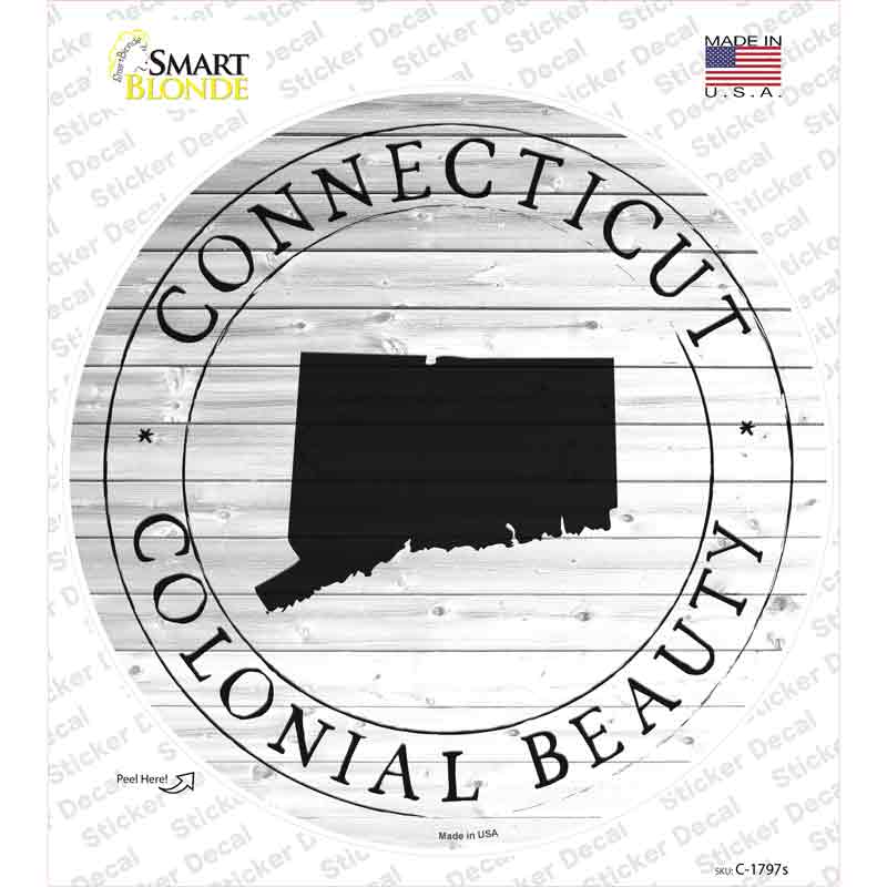 Connecticut Colonial Beauty Novelty Circle Sticker Decal