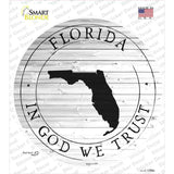 Florida In God We Trust Novelty Circle Sticker Decal