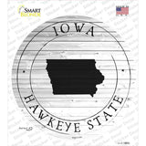 Iowa Hawkeye State Novelty Circle Sticker Decal