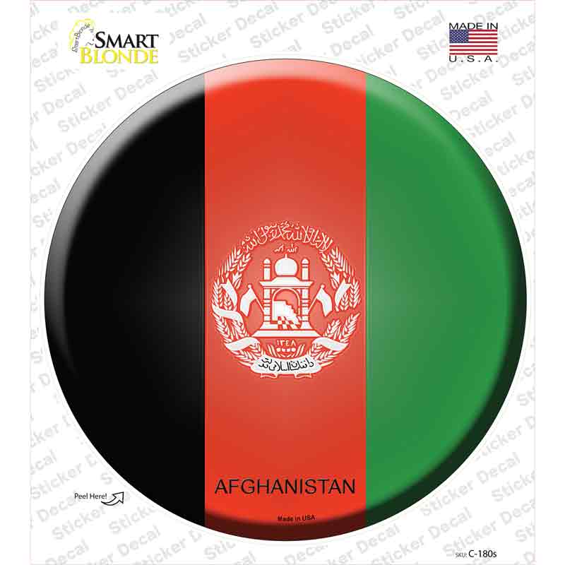 Afghanistan Country Novelty Circle Sticker Decal