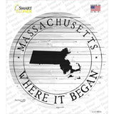 Massachusetts Where is Began Novelty Circle Sticker Decal