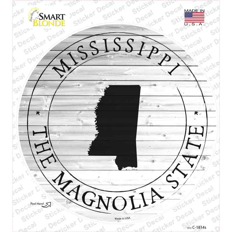 Mississippi Magnolia State Novelty Circle Sticker Decal