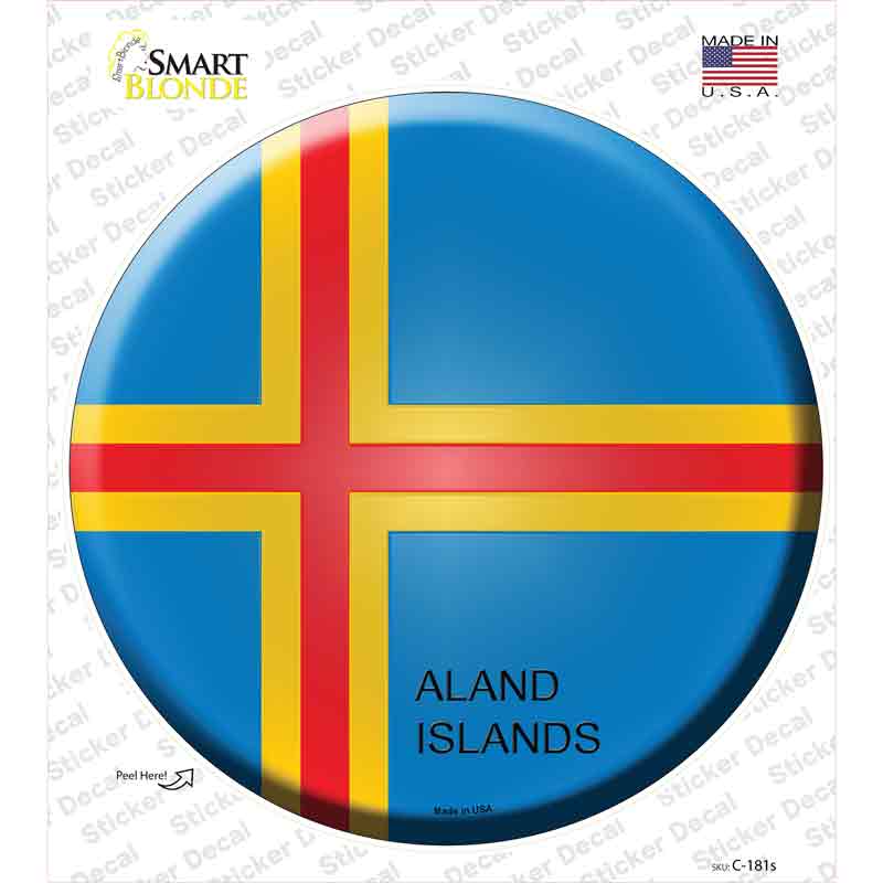 Aland Islands Country Novelty Circle Sticker Decal