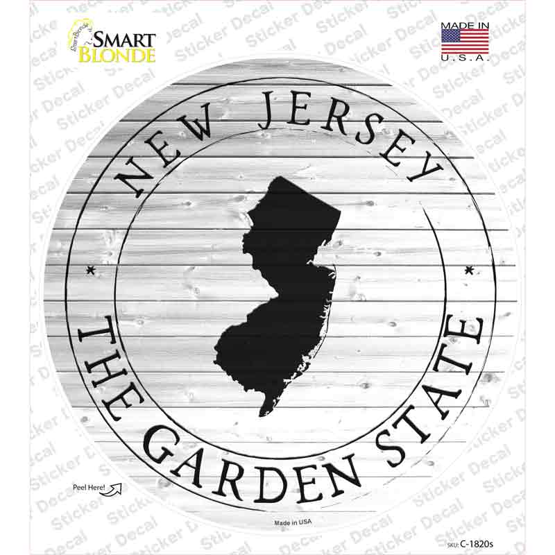 New Jersey Garden State Novelty Circle Sticker Decal