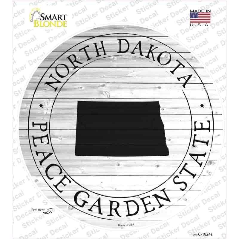 North Dakota Peace Garden State Novelty Circle Sticker Decal
