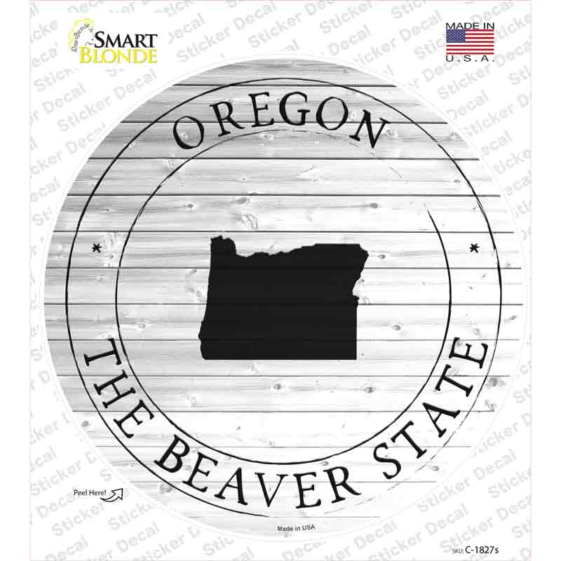 Oregon Beaver State Novelty Circle Sticker Decal