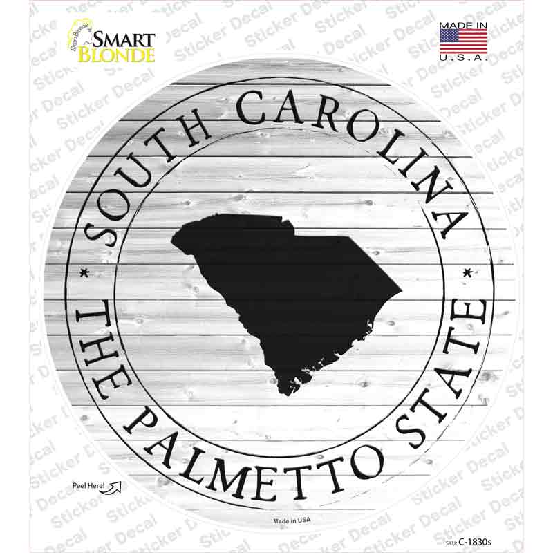South Carolina Palmetto State Novelty Circle Sticker Decal