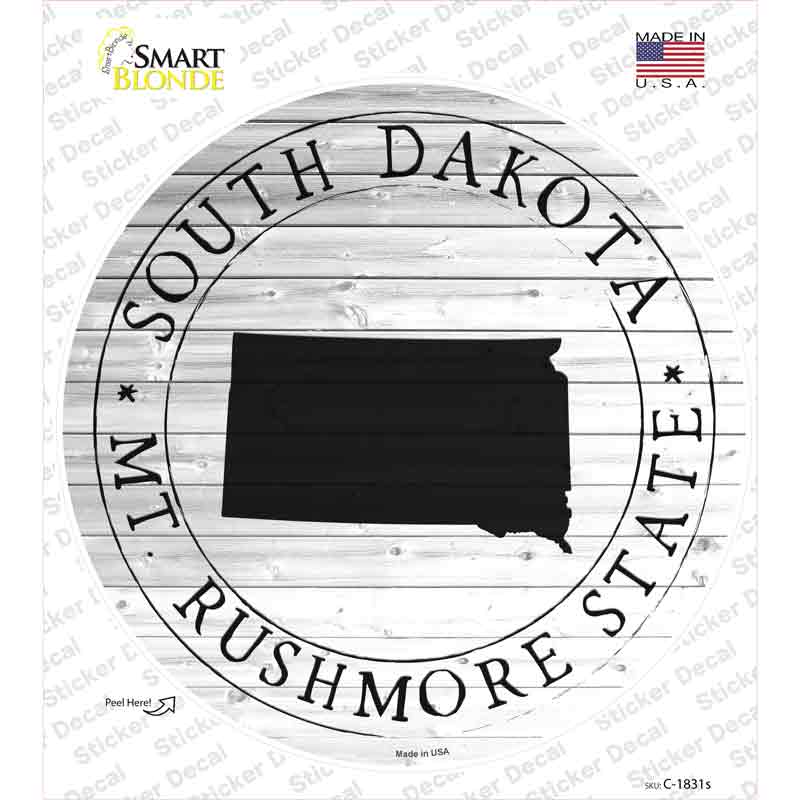 South Dakota Mt Rushmore State Novelty Circle Sticker Decal