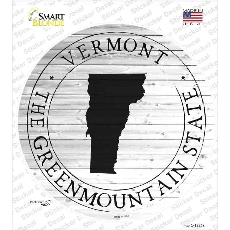 Vermont Green Mountain State Novelty Circle Sticker Decal