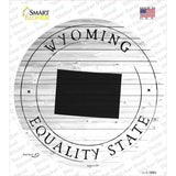 Wyoming Equality State Novelty Circle Sticker Decal