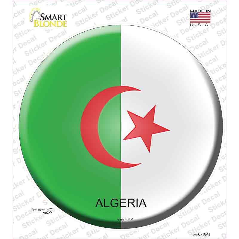 Algeria Country Novelty Circle Sticker Decal
