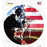 Soldier American Flag Novelty Circle Sticker Decal