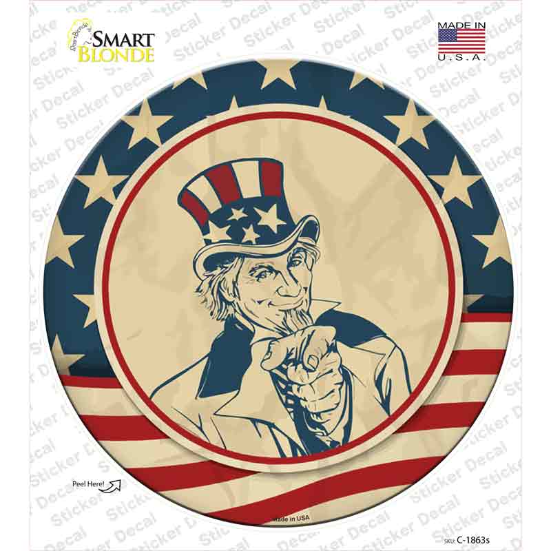 America Wants You Novelty Circle Sticker Decal