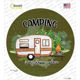 Camping Is My Happy Place Novelty Circle Sticker Decal