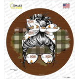 Aviator Bun Camper Print Novelty Circle Sticker Decal