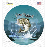 Gone Fishing Novelty Circle Sticker Decal