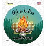 Better By The Campfire Firepit Novelty Circle Sticker Decal