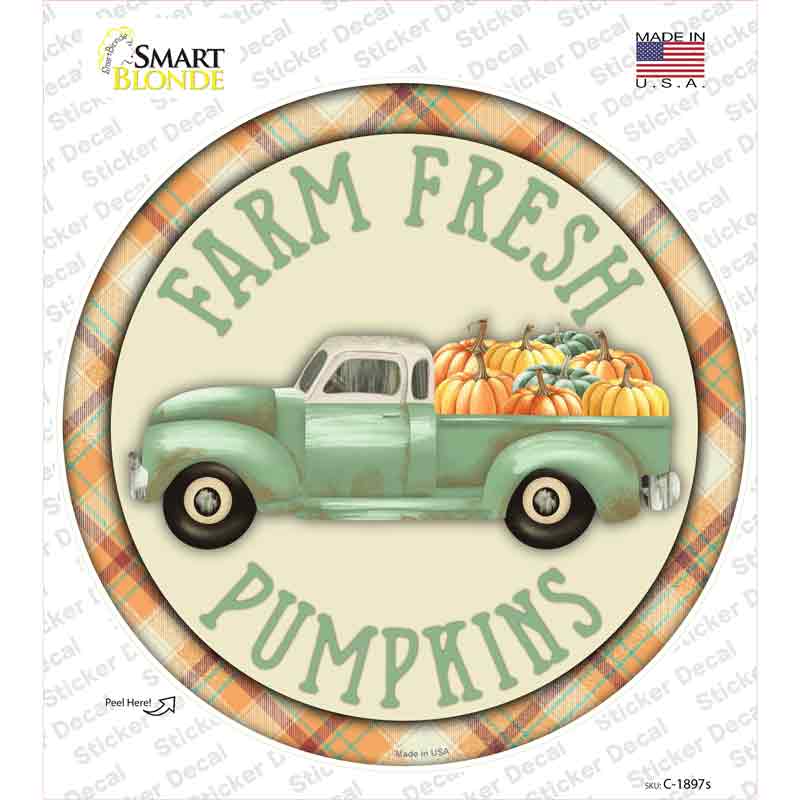 Farm Fresh Pumpkins Novelty Circle Sticker Decal