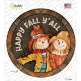 Happy Fall Yall Scarecrow Novelty Circle Sticker Decal