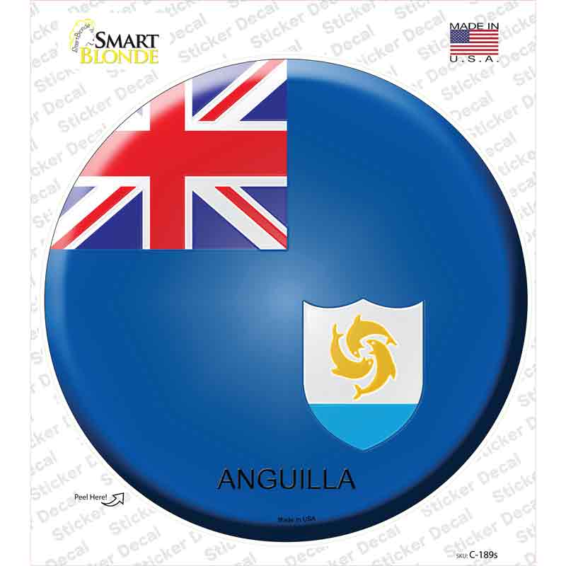 Anguilla Country Novelty Circle Sticker Decal