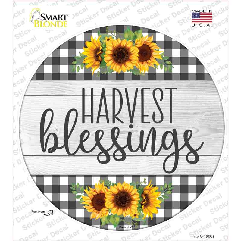 Harvest Blessings Novelty Circle Sticker Decal