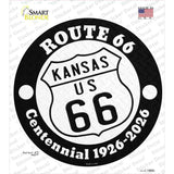 Kansas Route 66 Centennial Novelty Circle Sticker Decal