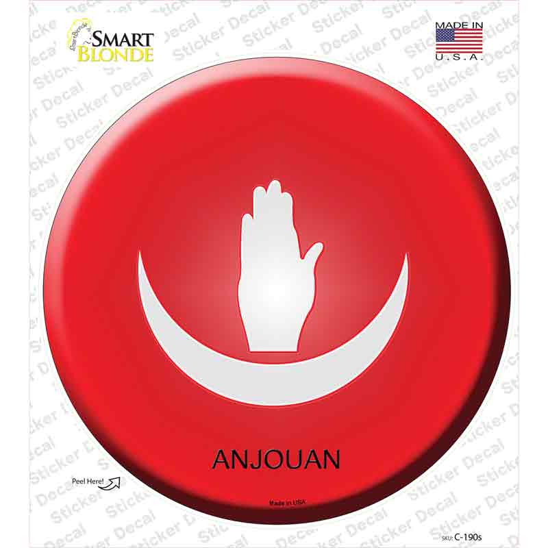 Anjouan Country Novelty Circle Sticker Decal