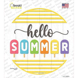 Hello Summer Popsicle Novelty Circle Sticker Decal