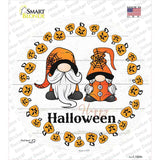 Happy Halloween Pumpkin Spooky Gnomes Novelty Circle Sticker Decal