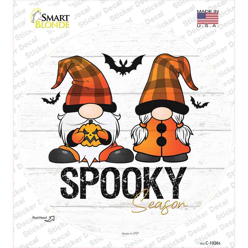 Spooky Season Gnomes Novelty Circle Sticker Decal