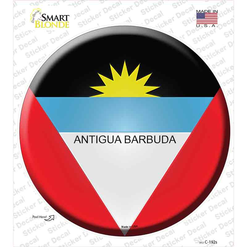 Antigua Barbuda Novelty Circle Sticker Decal