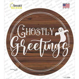 Ghostly Greetings Novelty Circle Sticker Decal