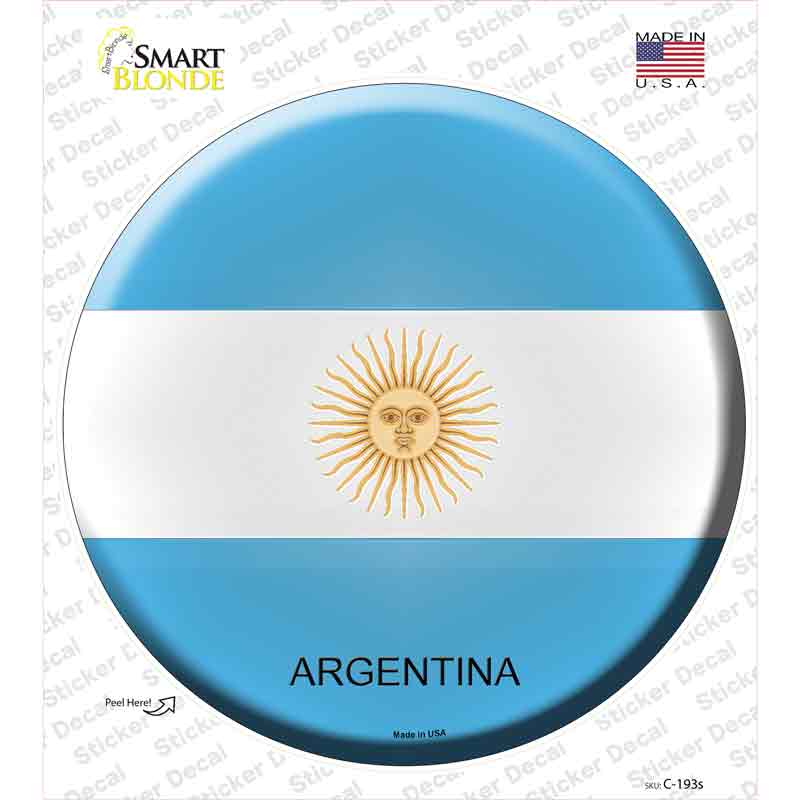 Argentina Novelty Circle Sticker Decal