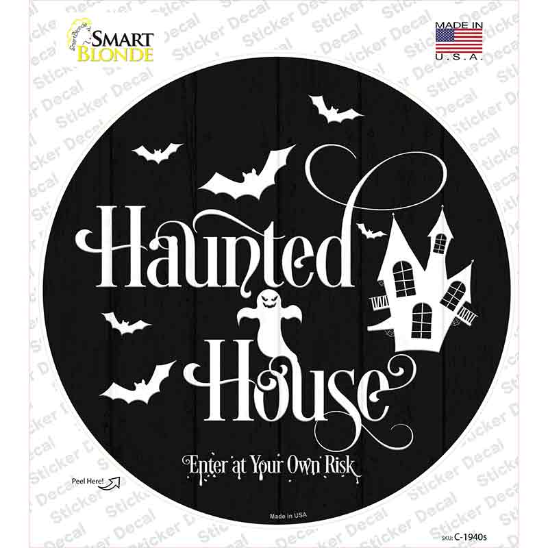 Haunted House Novelty Circle Sticker Decal