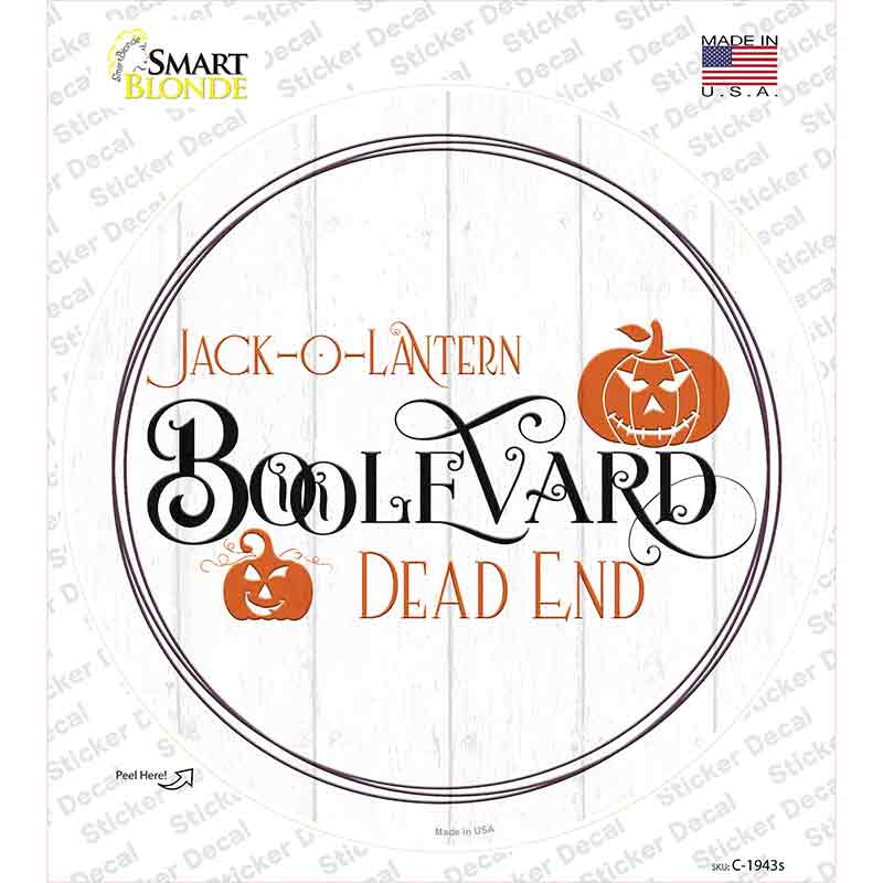 Jack O Lantern Boolevard Novelty Circle Sticker Decal