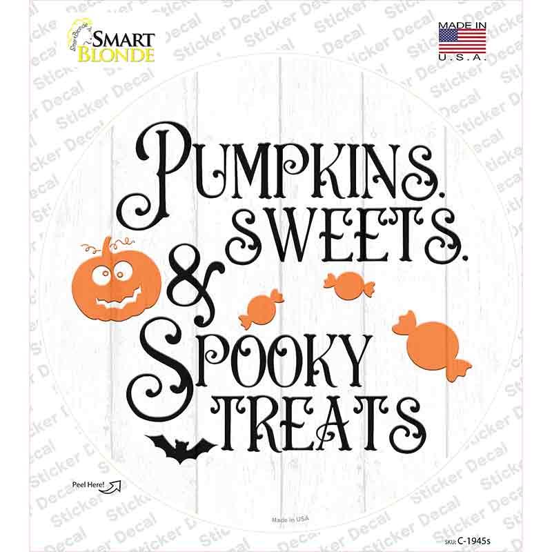 Pumpkin Sweets Spooky Treats Novelty Circle Sticker Decal