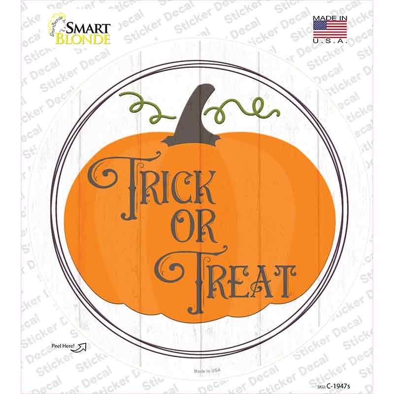 Trick Or Treat Pumpkin Novelty Circle Sticker Decal