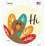 Turkey Says Hi Novelty Circle Sticker Decal
