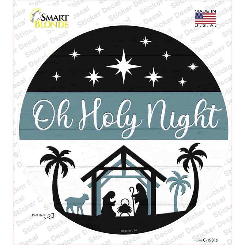 Oh Holy Night Novelty Circle Sticker Decal