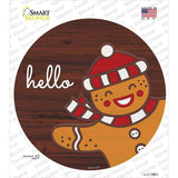Gingerbread Man Says Hello Novelty Circle Sticker Decal