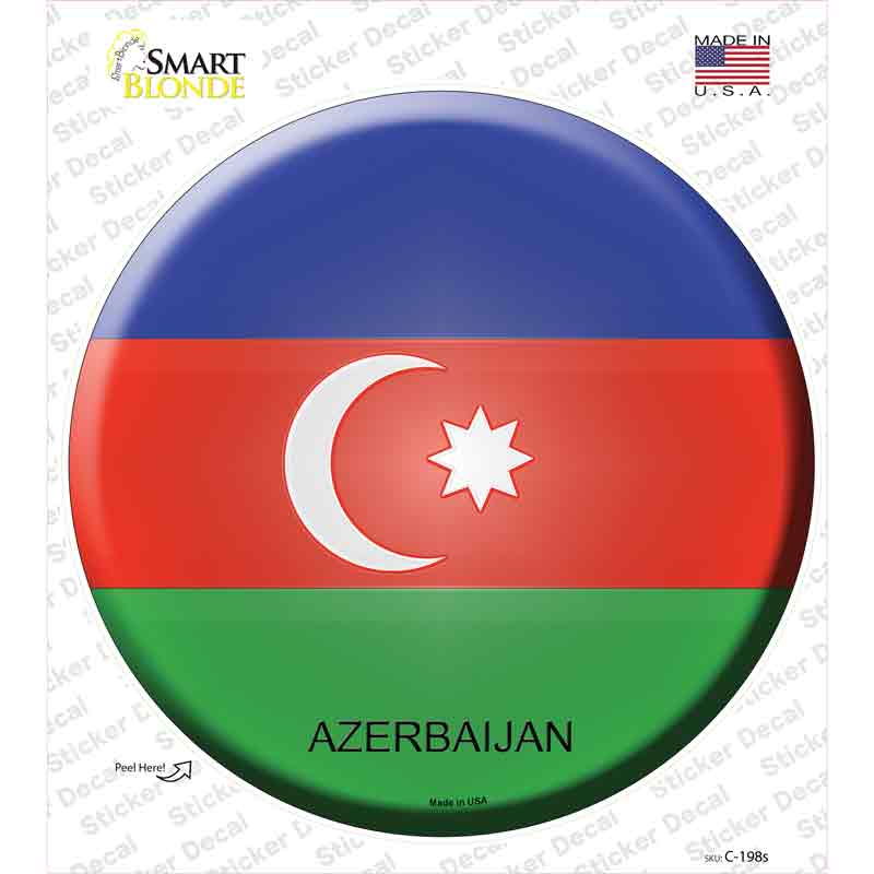 Azerbaijan Country Novelty Circle Sticker Decal