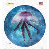Jellyfish Blue Novelty Circle Sticker Decal
