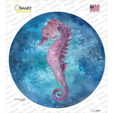 Seahorse Blue Novelty Circle Sticker Decal
