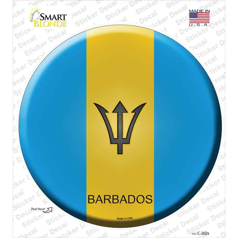 Barbados Country Novelty Circle Sticker Decal