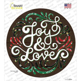 Joy and Love Christmas Novelty Circle Sticker Decal