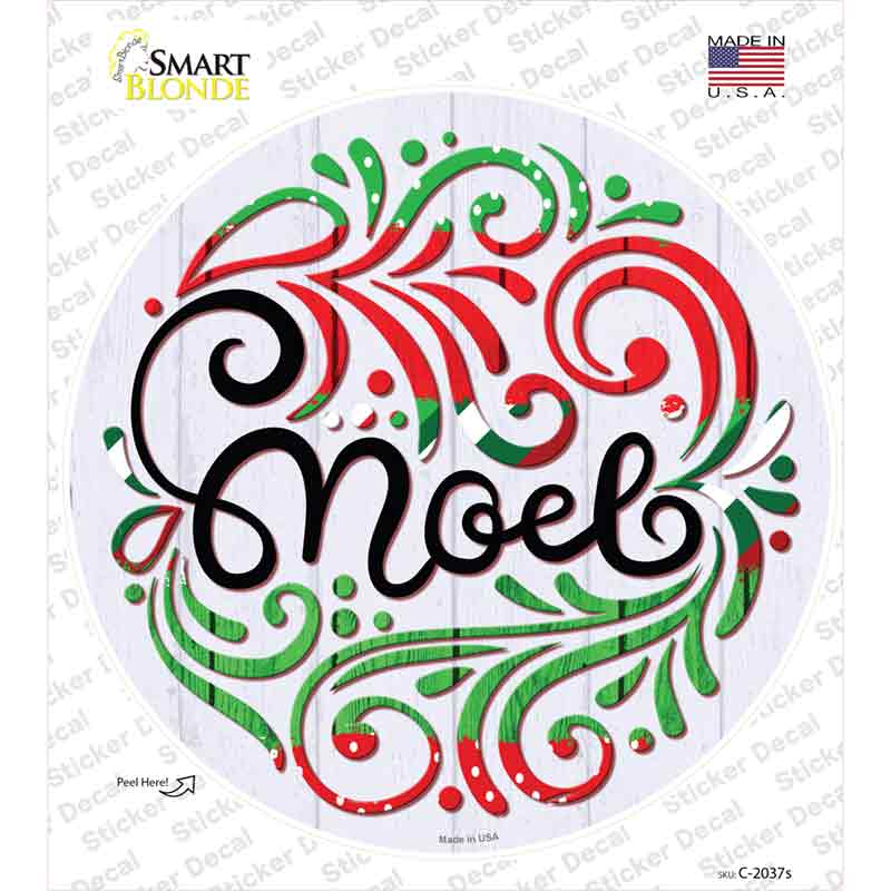 Noel Christmas Novelty Circle Sticker Decal