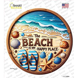 The Beach is My Happy Place Novelty Circle Sticker Decal C-2069s